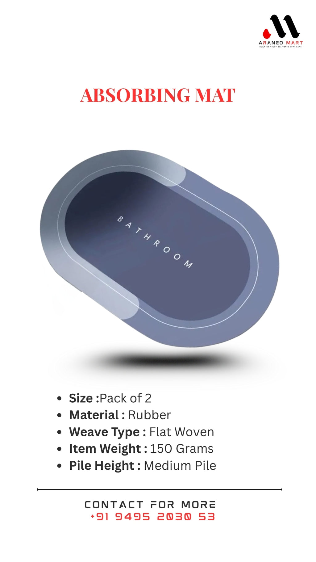 Absorbing Mat for Bathroom