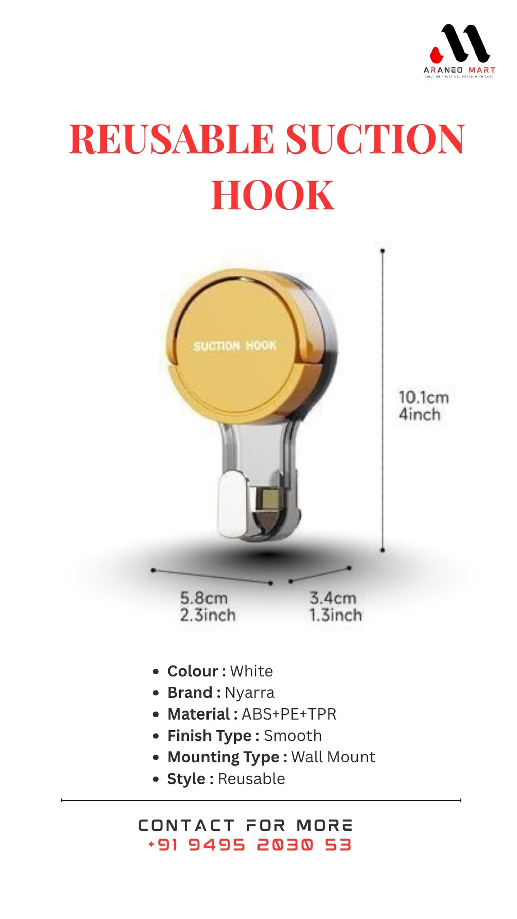 Reusable Suction Hook